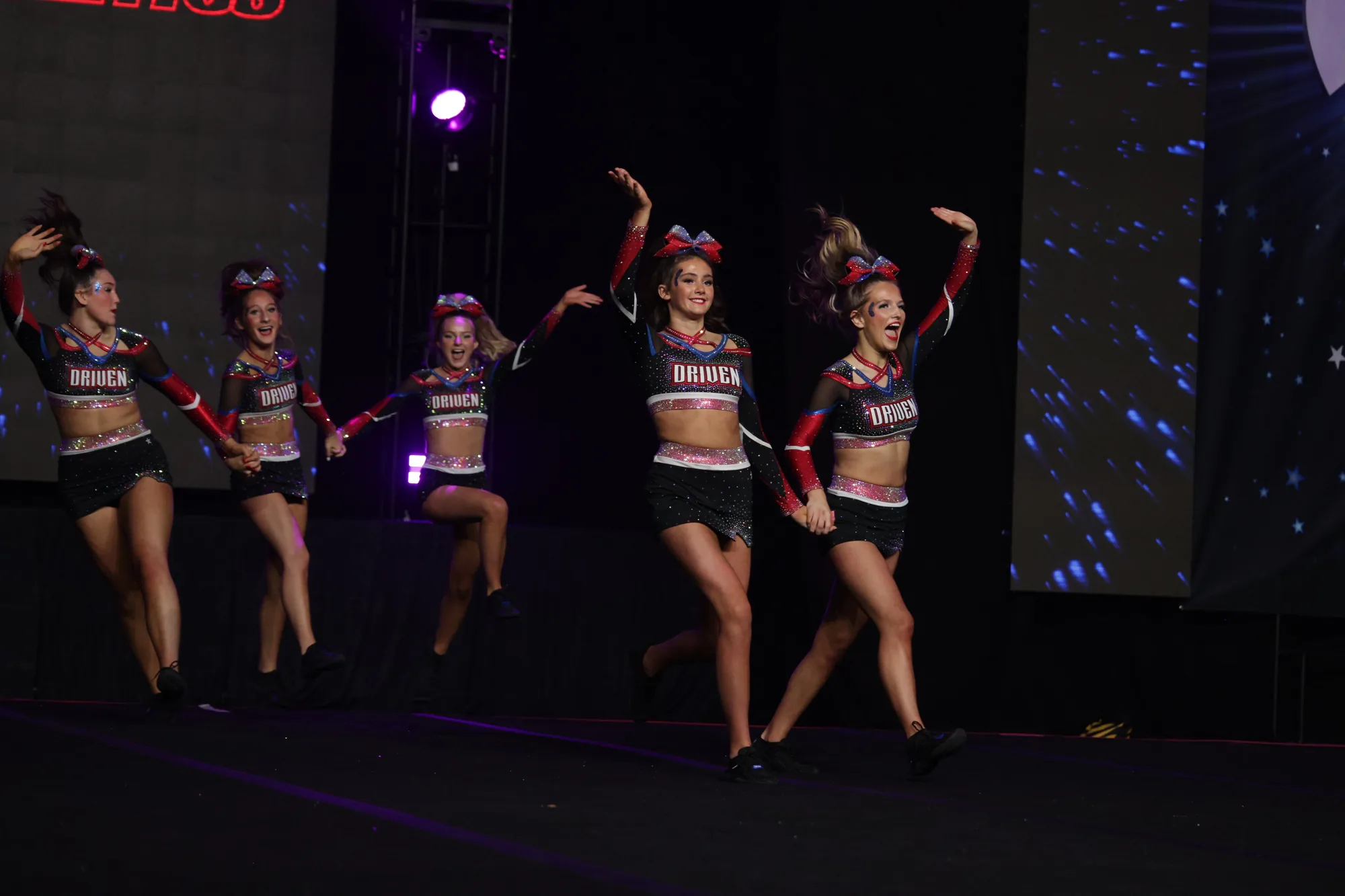 Driven athletes performing on stage