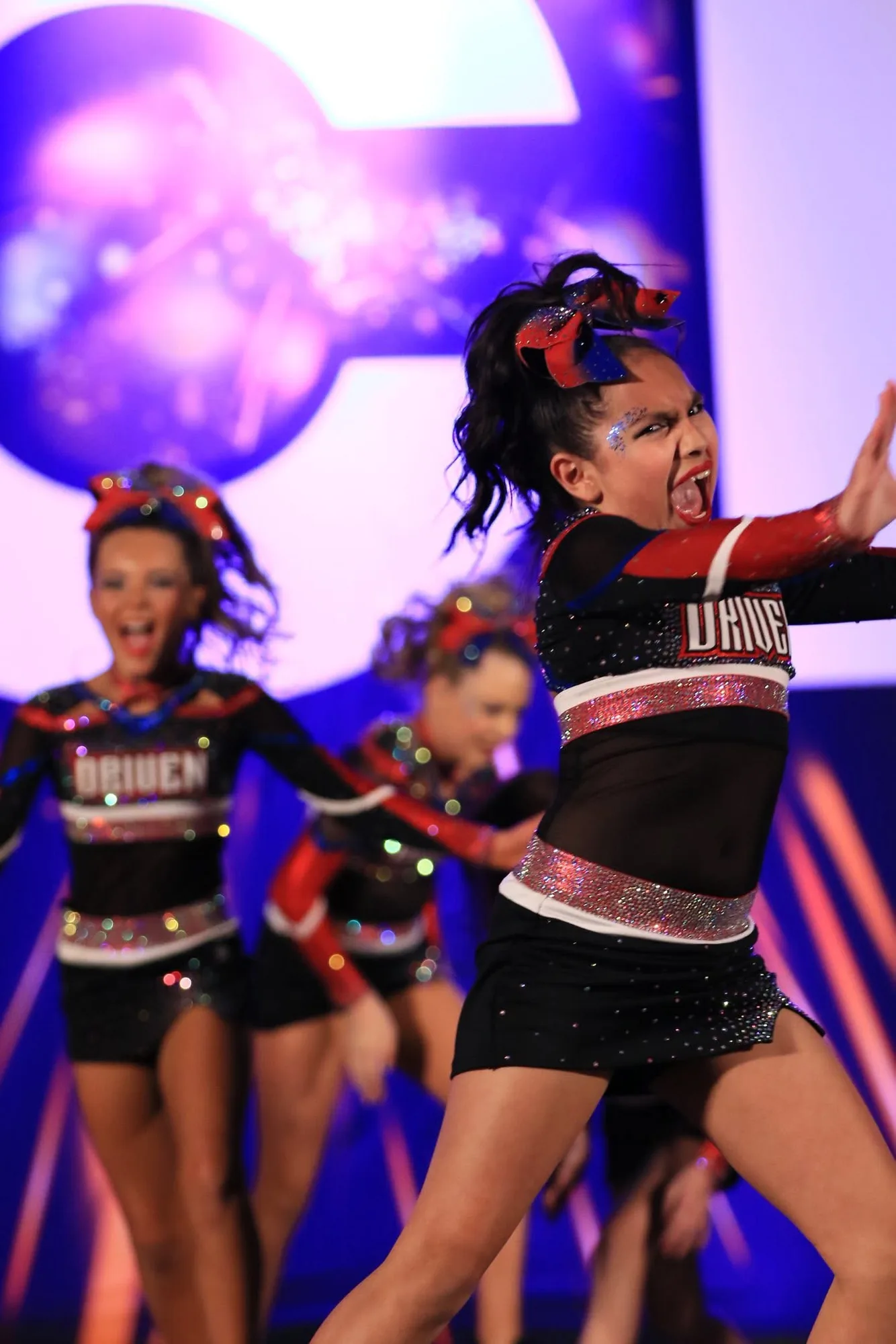 Performance cheer athletes