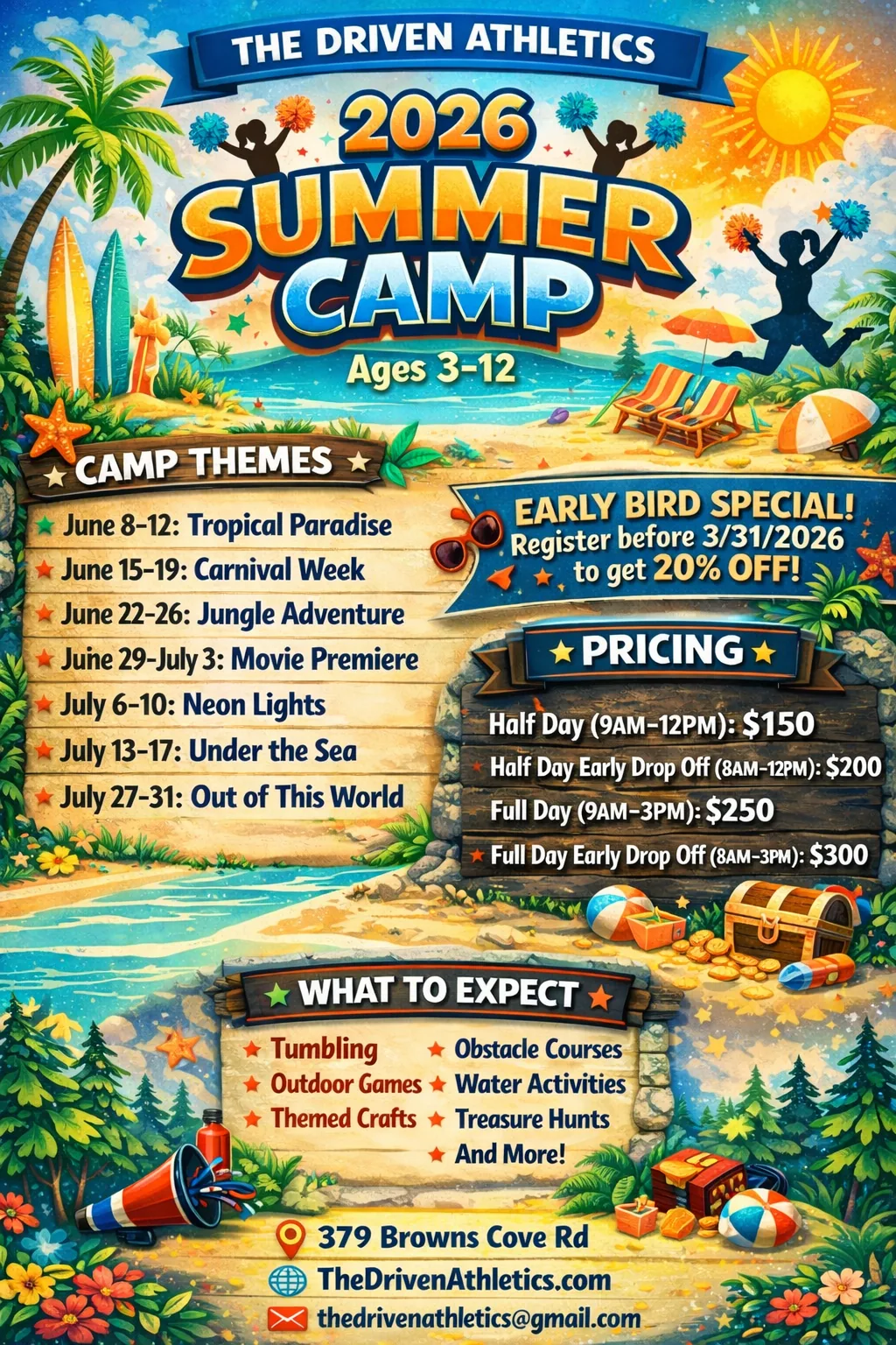 2026 Driven Athletics summer camp flyer